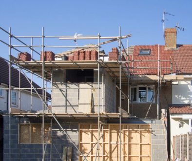 A house undergoing extension work.