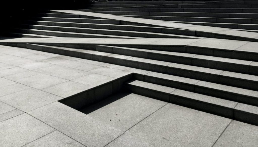This stair design has targeted accessibility by incorporating a ramp within the steps.